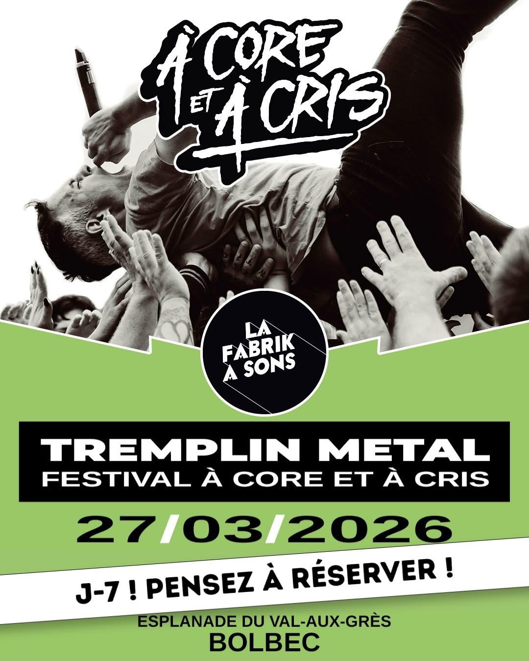 Affiche Tremplin Métal – À core et à cris